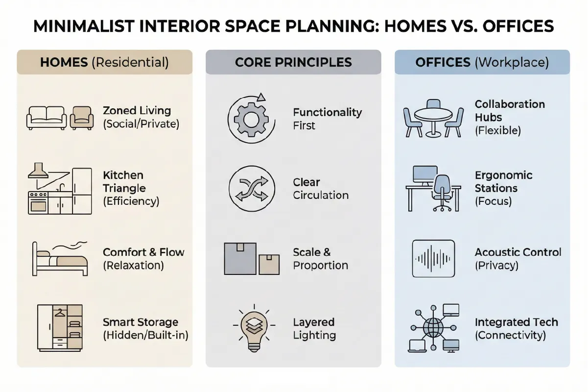 Interior Space Planning Requirements For Homes And Offices