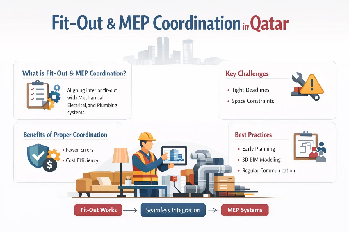 Fitout Coordination With MEP in Qatar: Where Most Site Conflicts Begin